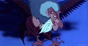 The harpy attacking from The Last Unicorn.