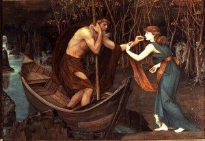 Charon and Psyche (oil on canvas) by Stanhope, John Roddam Spencer (1829-1908) oil on canvas 